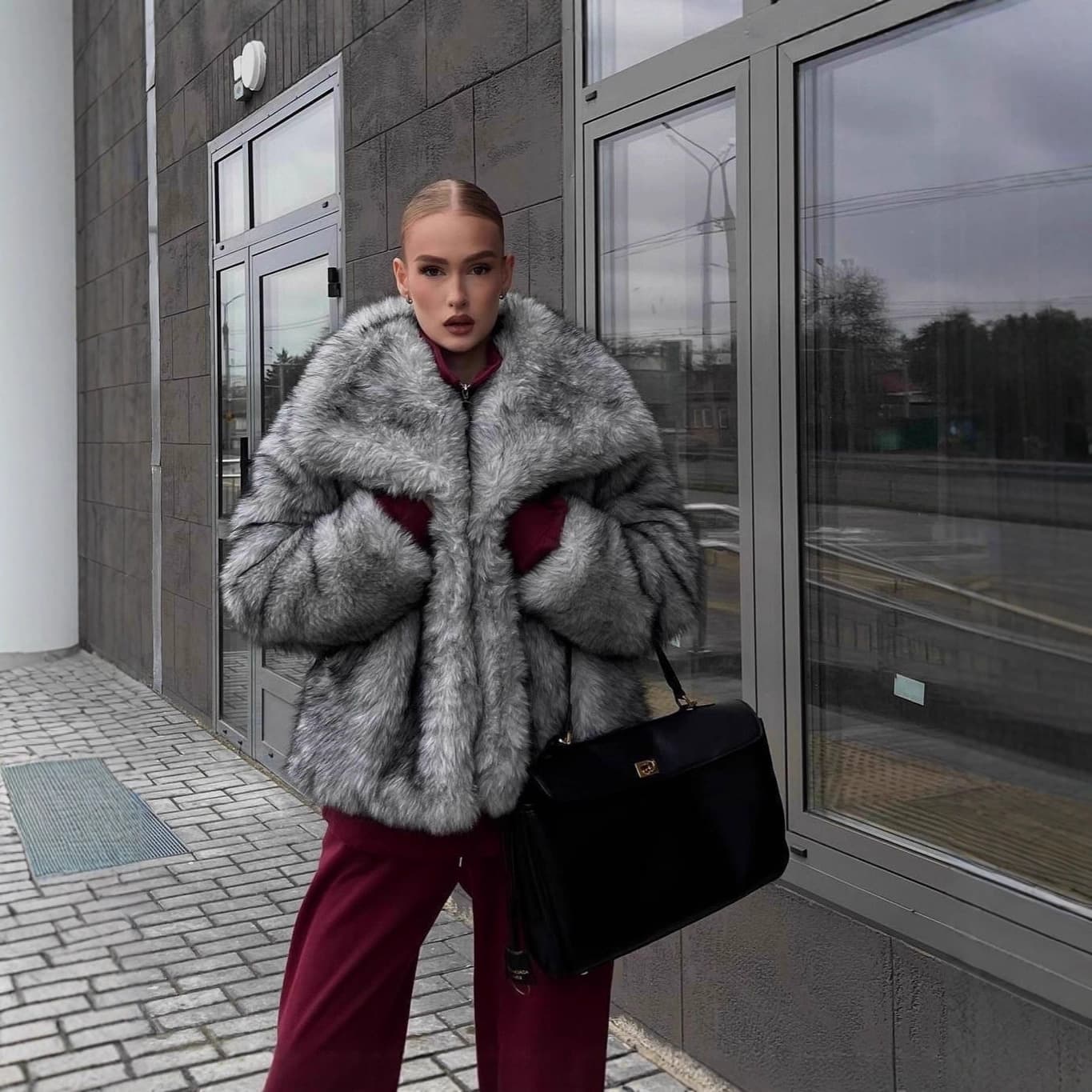 New Autumn Winter Fox Fur Coat for Women, Big Lapel Trendy Faux Fur Coat, Fashion Silver Fox Color Eco-Friendly Fur