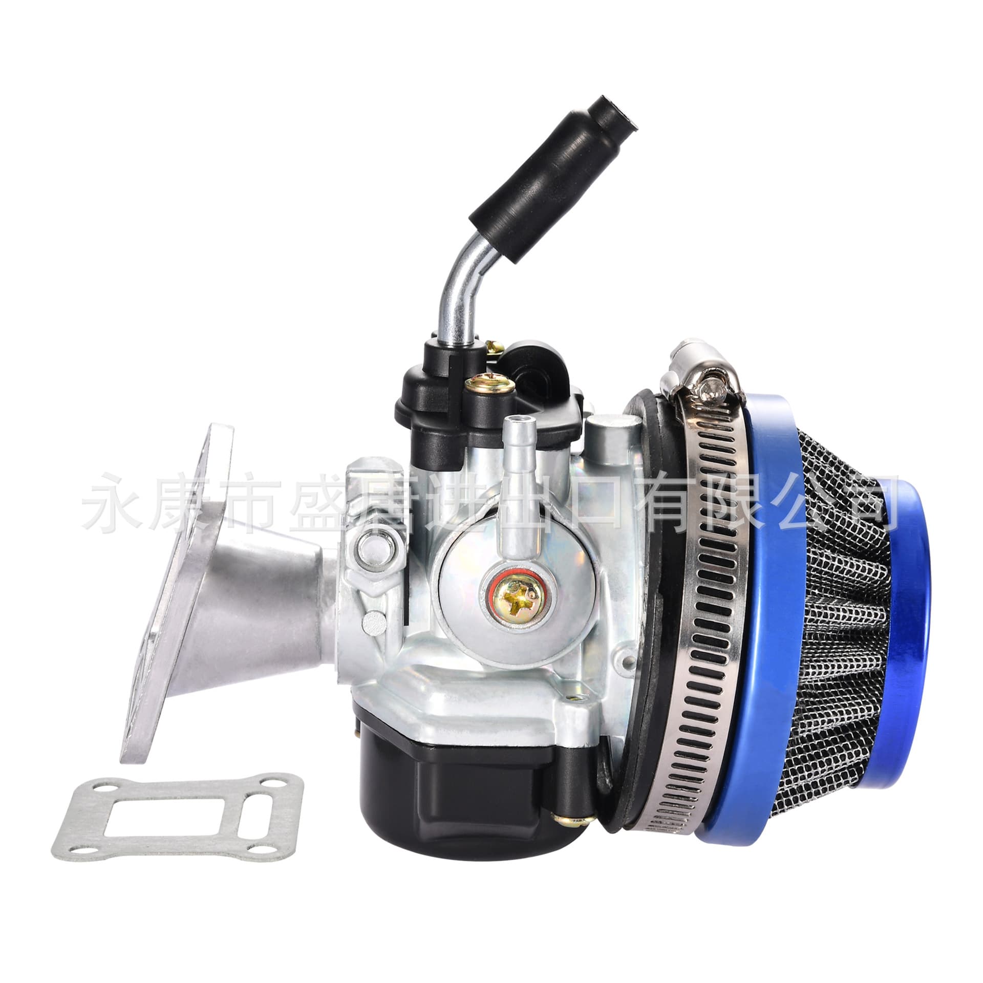 2-Stroke Carburetor 58mm Air Filter Intake Pipe Combination Suitable for 47Cc 49Cc Pocket Bike Atv Gasoline Engine