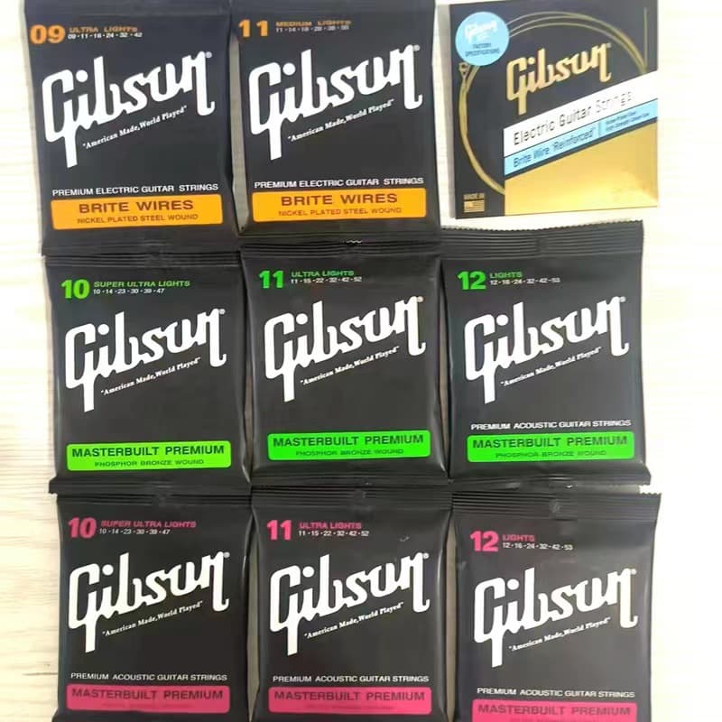 Gibson Acoustic Guitar and Electric Guitar Strings Set of 6, Universal Replacement Strings Wholesale