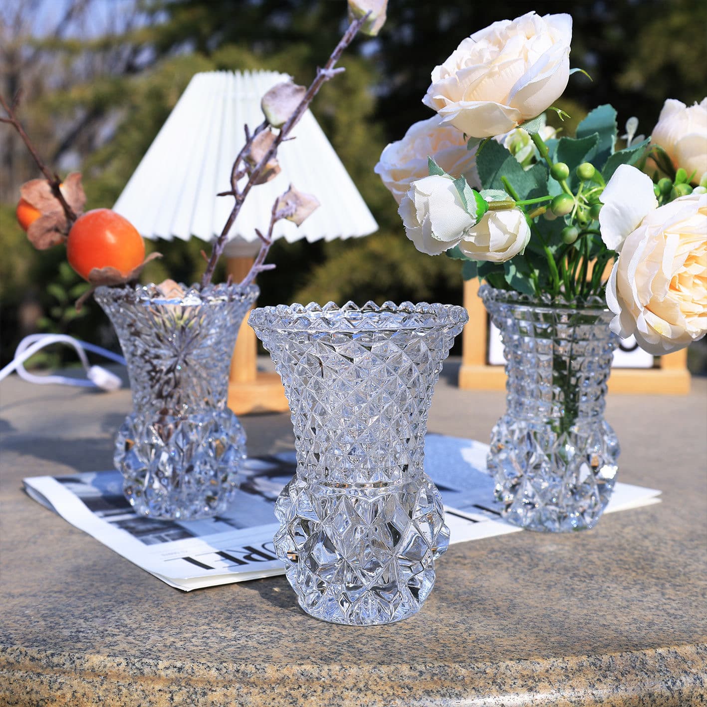 BOHEMIA same style crystal glass bedside table small vase home retro exquisite dressing table high value European style