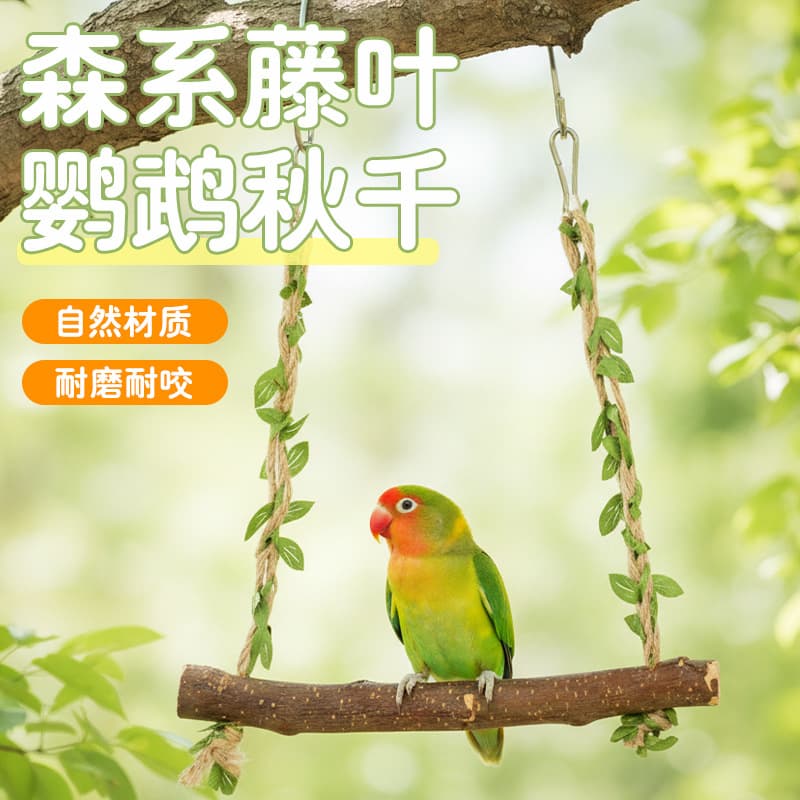 Parrot Swing Ladder Self-Entertainment Toy for Budgies, Hanging Ring Swing, Parrot Cage Accessories