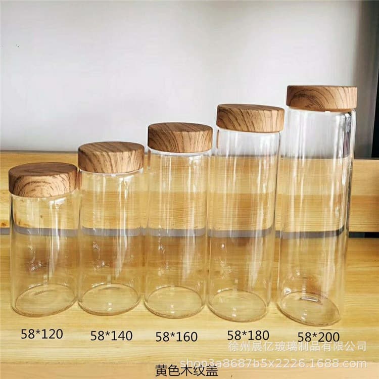 Screw Cap Sealed Capsule Bottle, Borosilicate Glass Sealed Jar, Glass Tube Bottle for Flower Tea, Cordyceps, and Agarwood