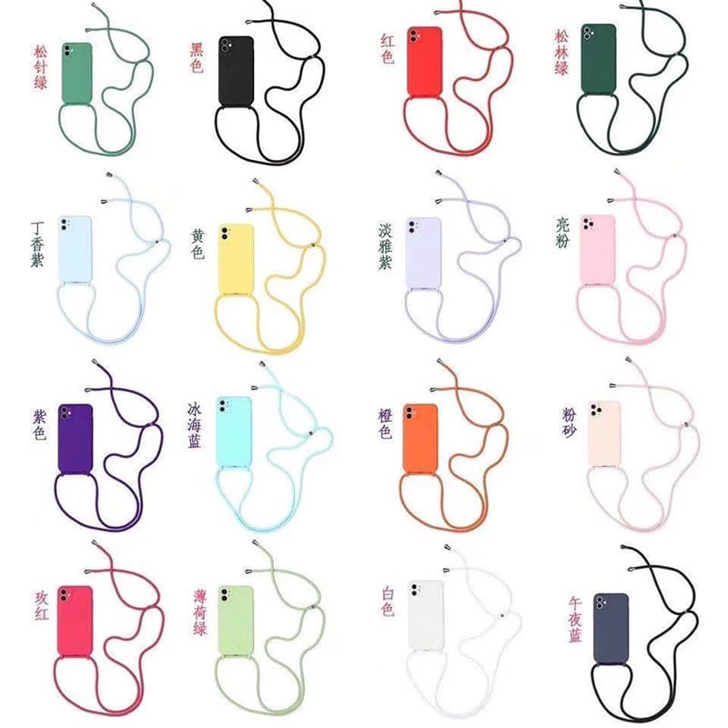 Suitable for iPhone 13 Pro Max Lanyard Mobile Phone Case 13 Crossbody Liquid Silicone Shell Apple All-Inclusive 13 Pro