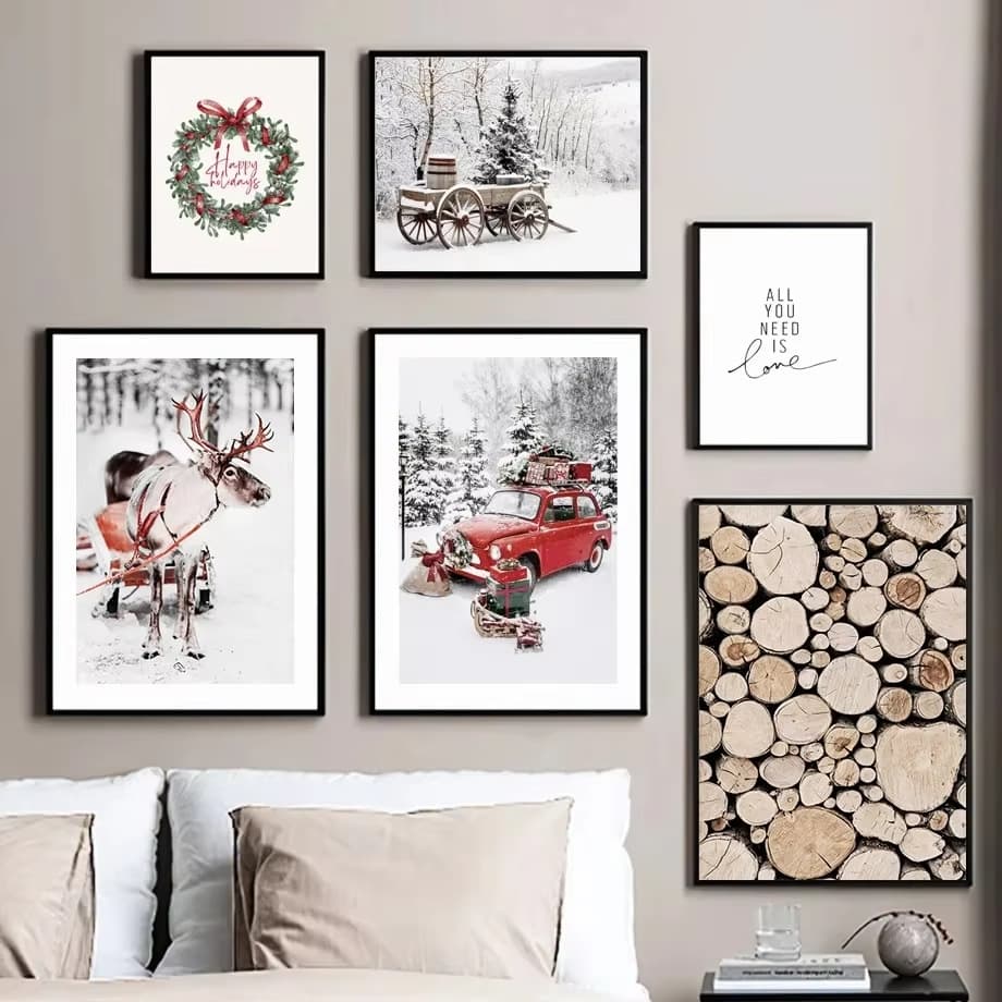 Cross-border E-commerce Platforms Professional Drop Shipping Christmas Wall Art Snow Scene Bedroom Living Room Canvas Print Decor Core