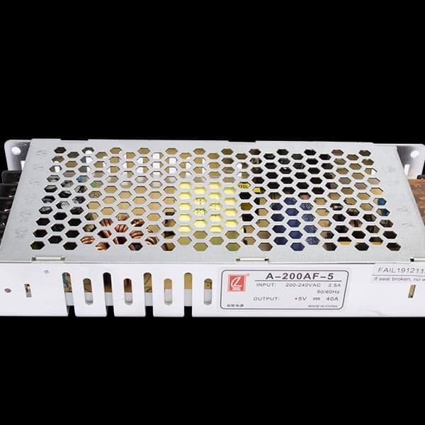 5V 40A power supply for LED displays, 200W transformer for LED billboards and illuminated signs.
