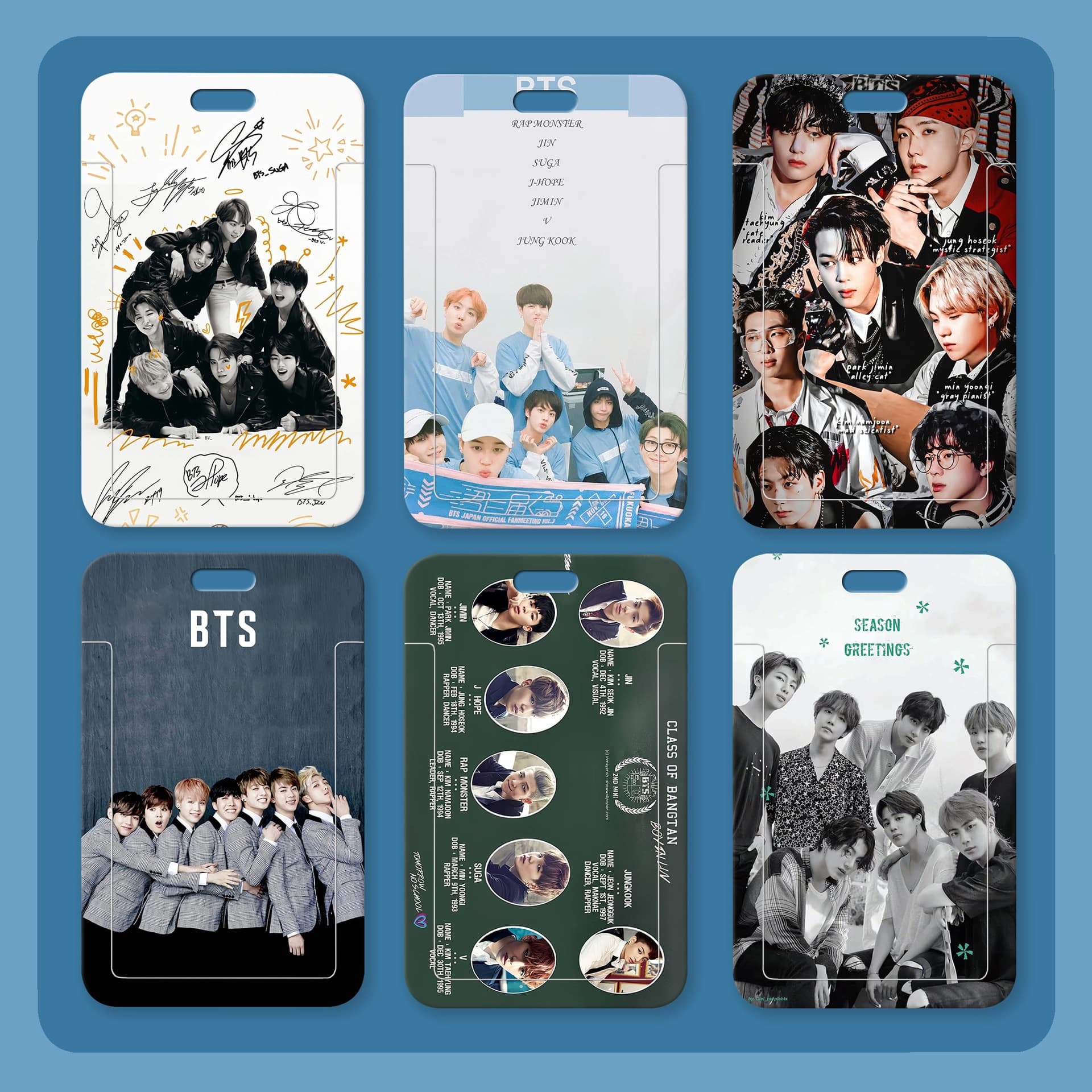 BTS Bangtan Boys Card Holder Badge Celebrity Idol Merchandise Campus Card Meal Card Subway Bus Access Card Holder
