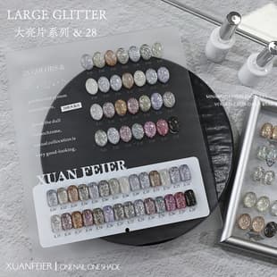 28-Color Large Glitter Sparkle Diamond Nail Gel Set 2026 New Collection for Nail Salons, Brilliant Gel