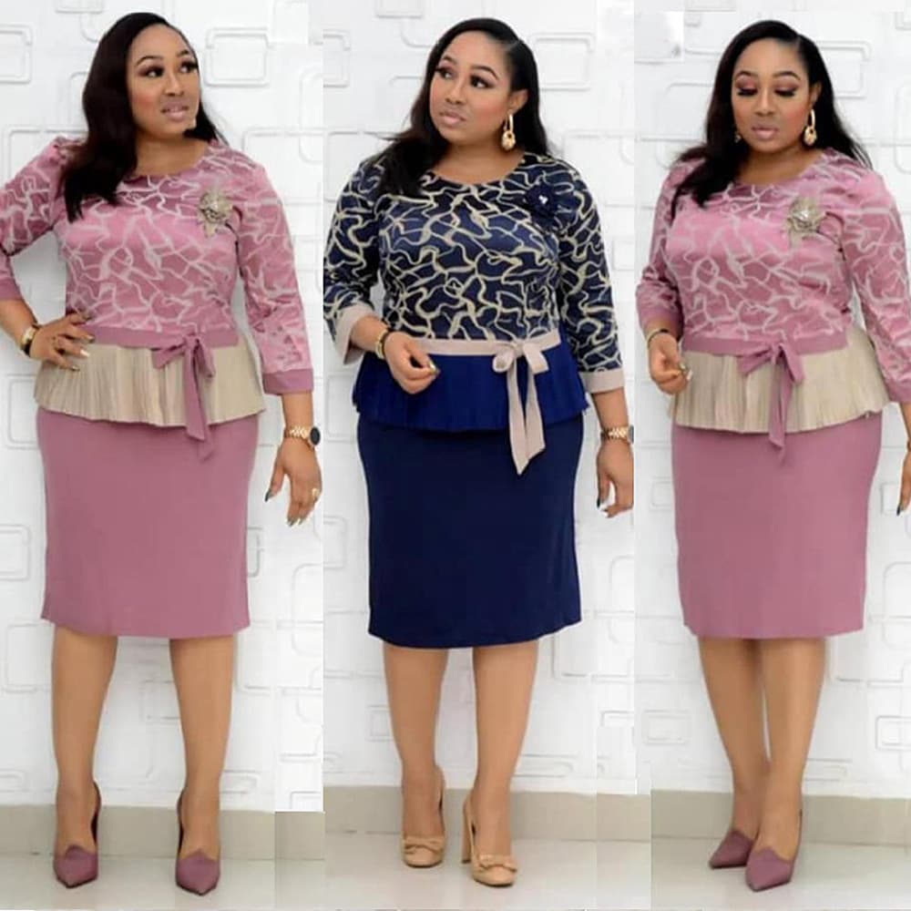 Plus Size African Women's Two-Piece Top and Skirt Set, Mother's Wear, Direct Factory Stock Wholesale