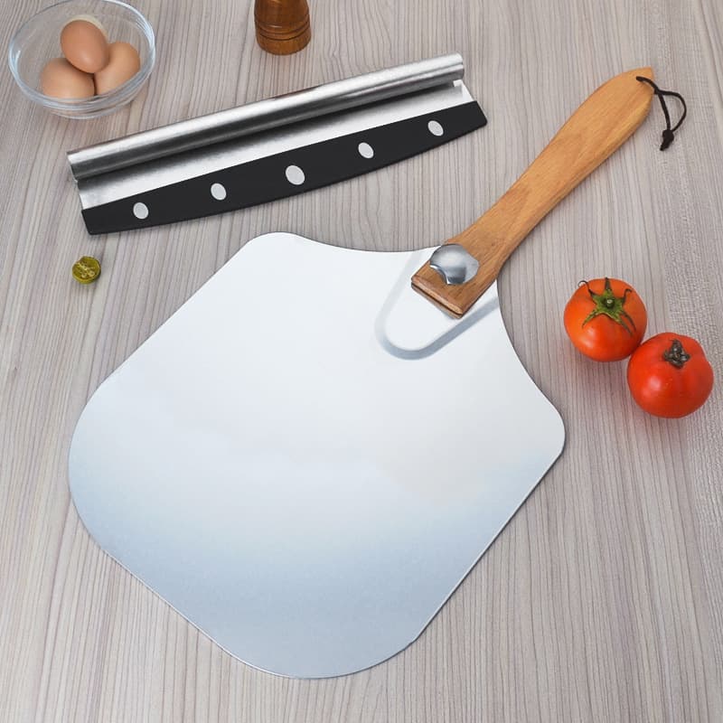 Detachable Pizza Spatula Foldable Aluminum Head Baking Pizza Ladle Pizza Oven Spatula Irregular Style Kitchen Tools