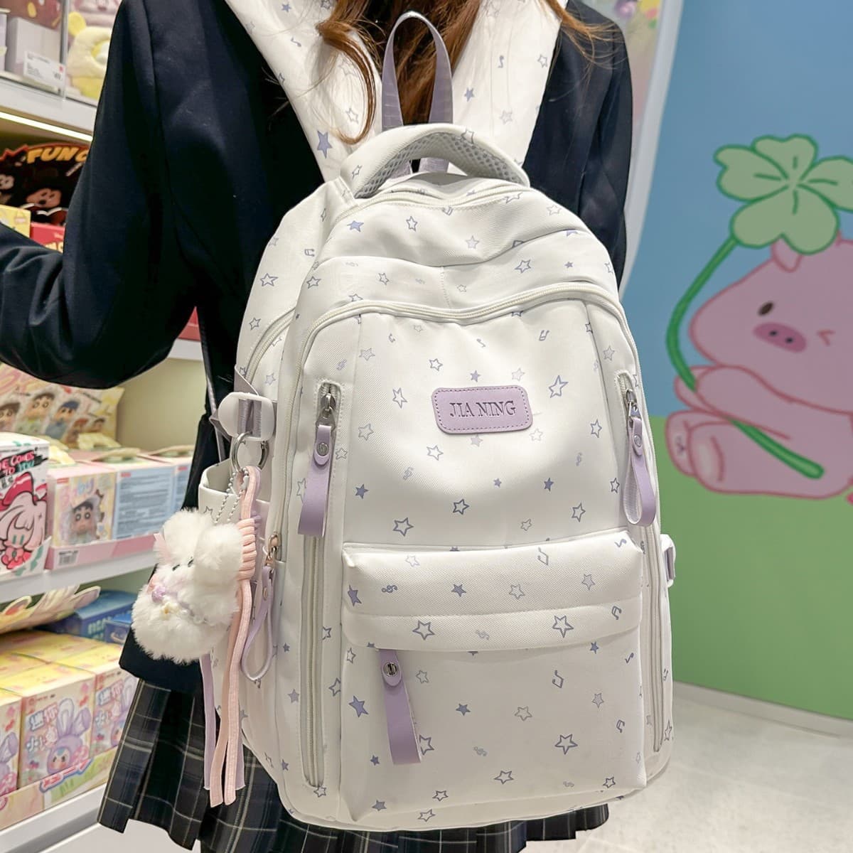 Korean Style New Large Capacity Backpack for Middle and High School Girls, Japanese Simple Casual Double Shoulder Bag
