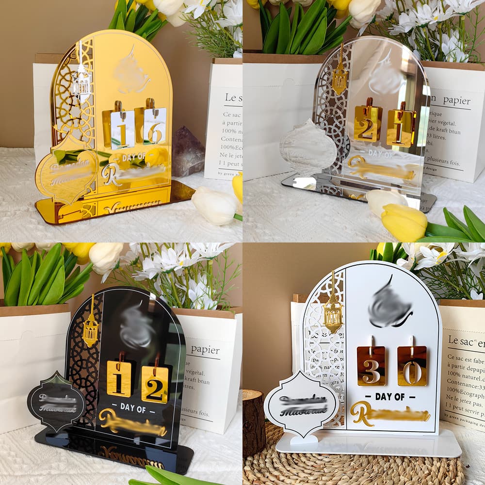 BT268-270 Cross-border Desktop 3D Combined Golden Moon Acrylic Holiday Atmosphere Decorative Display for Home