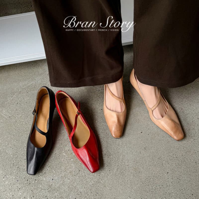 34-42 Simple Style Mary Jane Shoes for Women, Chunky Heel, Pointed Toe, Low-Cut Flats, Commuter Versatile Vintage Shoes, Professional Women's Shoes