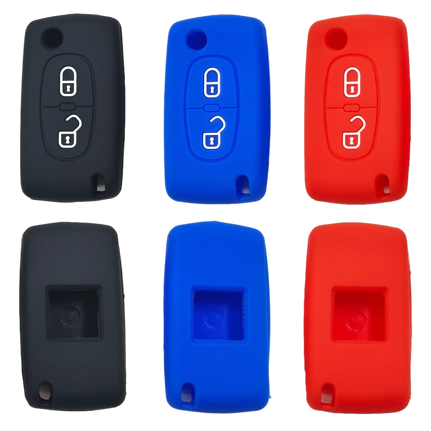 Suitable for Peugeot 307 308 folding 2-key key cover Citroen Sega C4 silicone key cover hollow style