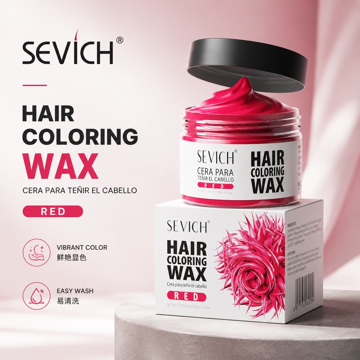 Sevich Disposable Coloring Hair Clay Quick Shaping Styling Wax 9 Colors Unisex Hair Cream for Men And Women Hair Dyeing Products