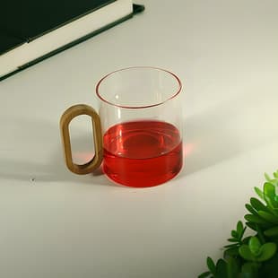 Creative Glass Cup, Transparent Glass with Handle, Beverage Cup, Water Cup, Simple Borosilicate Glass Single-Layer Cup, Coffee Cup