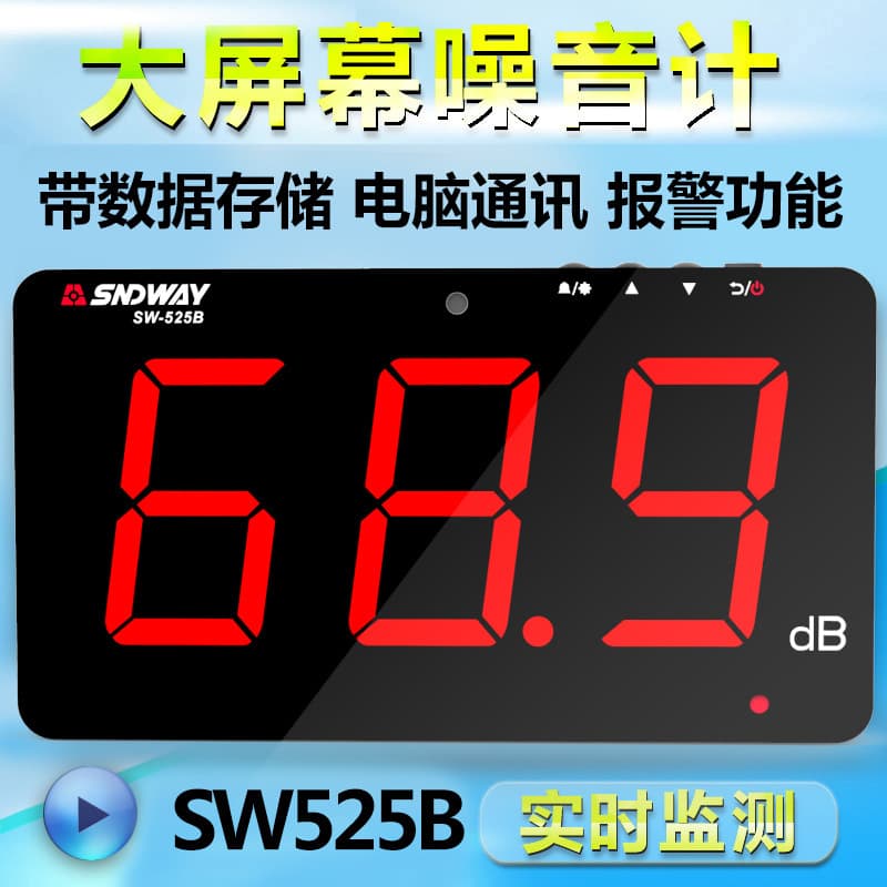 SNDWAY Wall-Mounted Noise Meter Decibel Tester, Noise Volume Environmental Monitor