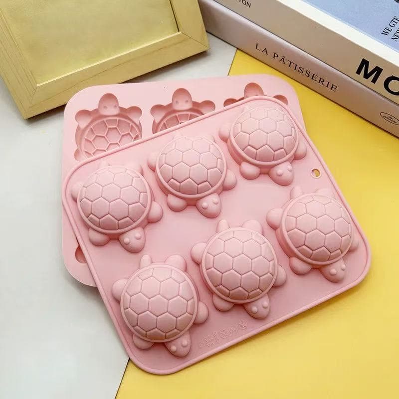 In Stock 6-Connection Large Turtle Shape Silicone Mold Baking Tool Chocolate Mold Ice Cube Handmade Soap Cake Mold