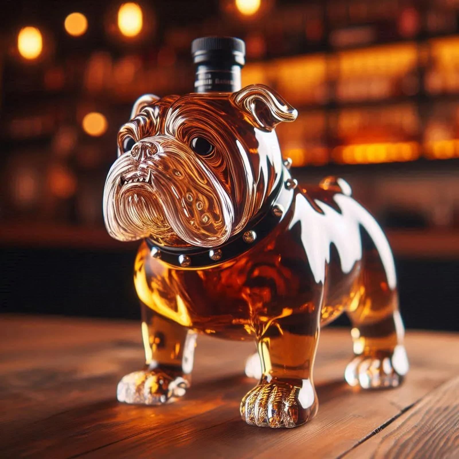 Funny French Bulldog Whiskey Bottle