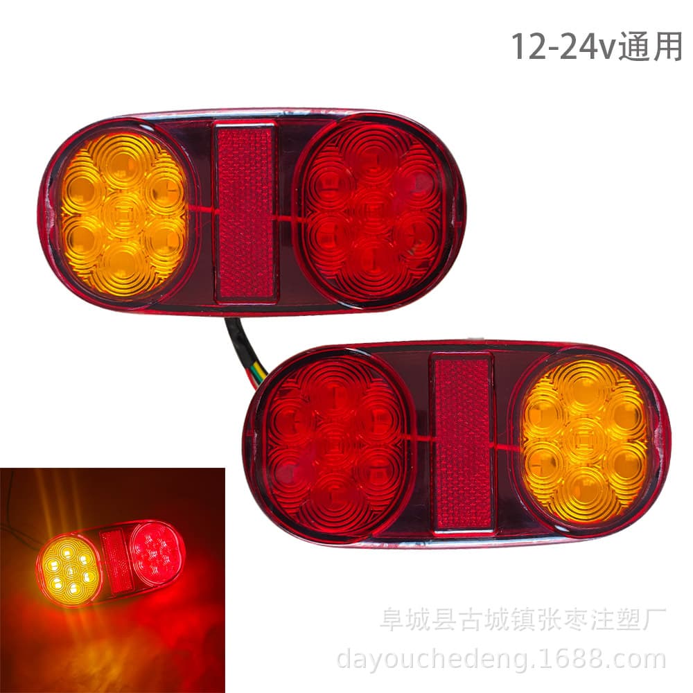 Source manufacturer 28LED oval truck rear tail light 12V24V truck tail light brake turn signal trailer light side