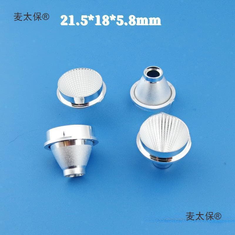 COB reflector, COB light source reflector, XML reflector, plastic PC electroplated reflector, 21.5mm.