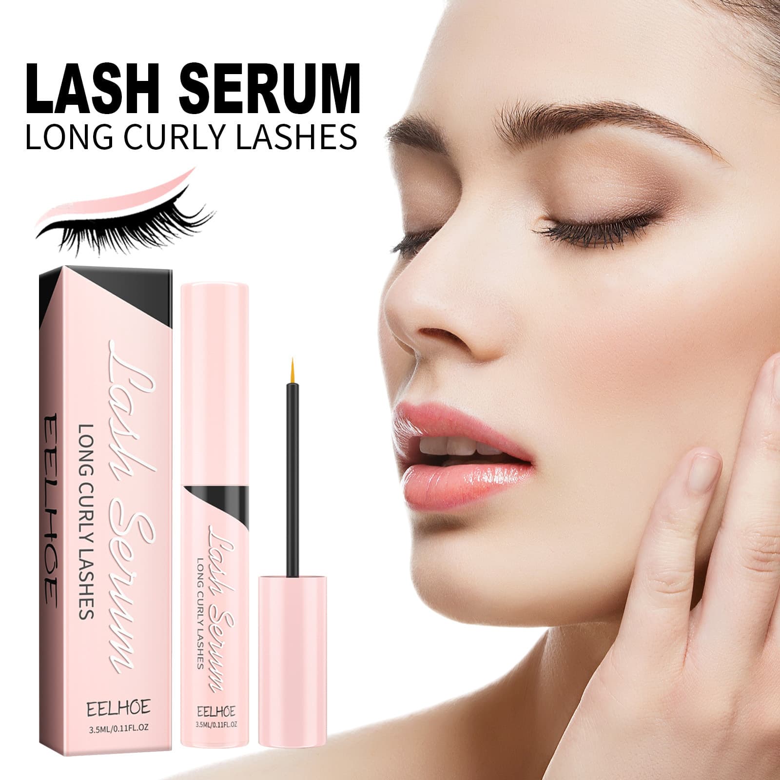 EELHOE Eyelash Serum Gentle Moisturizing Full Elegant Lashes Natural Curl Lash Enhancer Beautiful Eyelash Serum