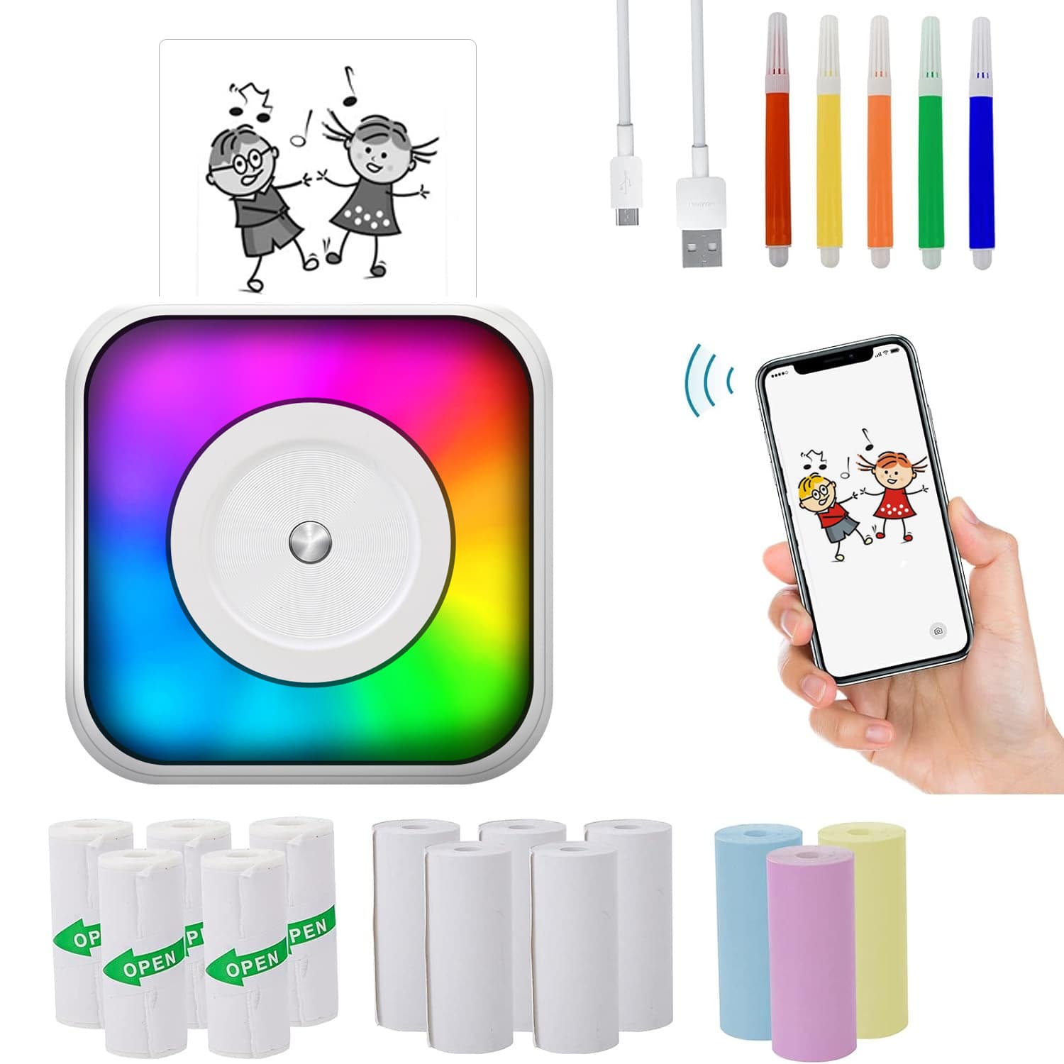 Cross-border Mini Pocket Printer, Mistake Photo Printing Student Portable Thermal Label Sticker Printer
