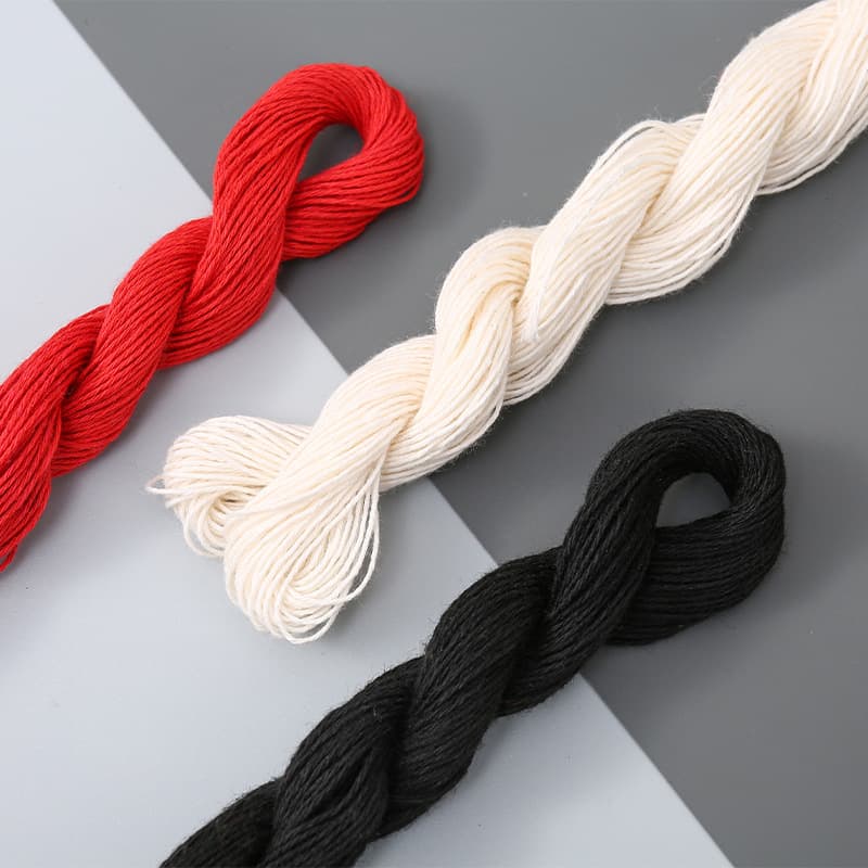 Cotton Thread for Home Hand Sewing, Black/White/Red Small Spool 80m, Traditional Thick Thread for Quilting and Mending Clothes