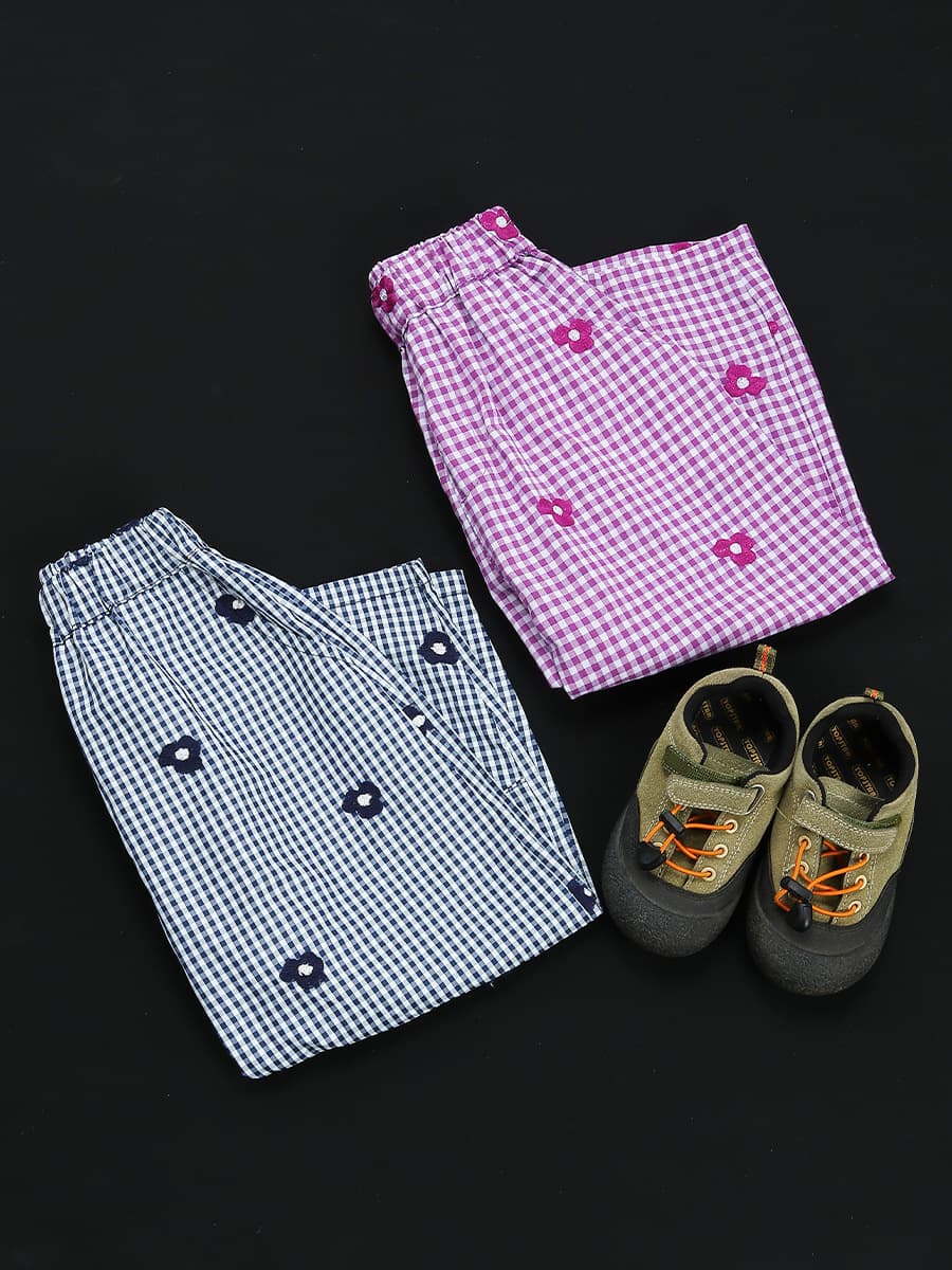 Girls' Wide-Leg Lantern Pants 2026 Summer New Lightweight Breathable Plaid Pants Baby Mosquito-Proof Pants Air Conditioning Pants