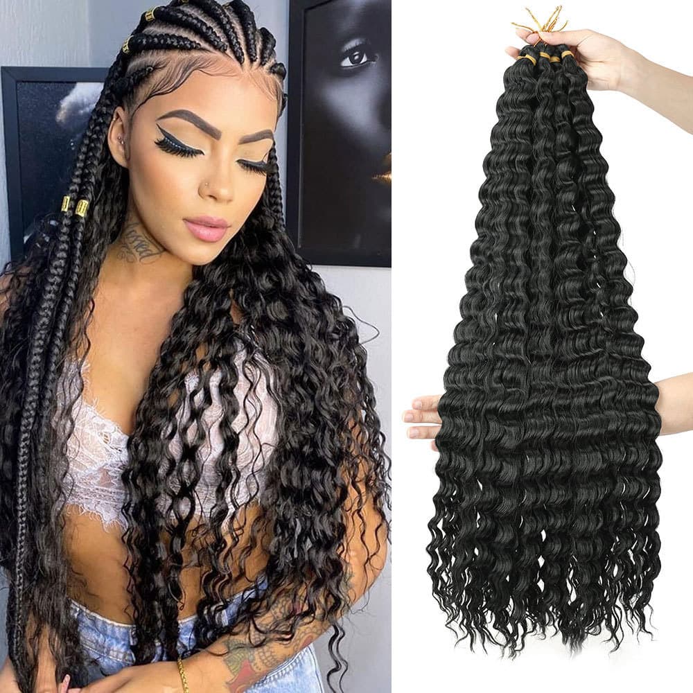 Cross-border European and American chemical fiber wig crochet hair extensions curly hair handle Deep Water Wave Hair Xuchang wig