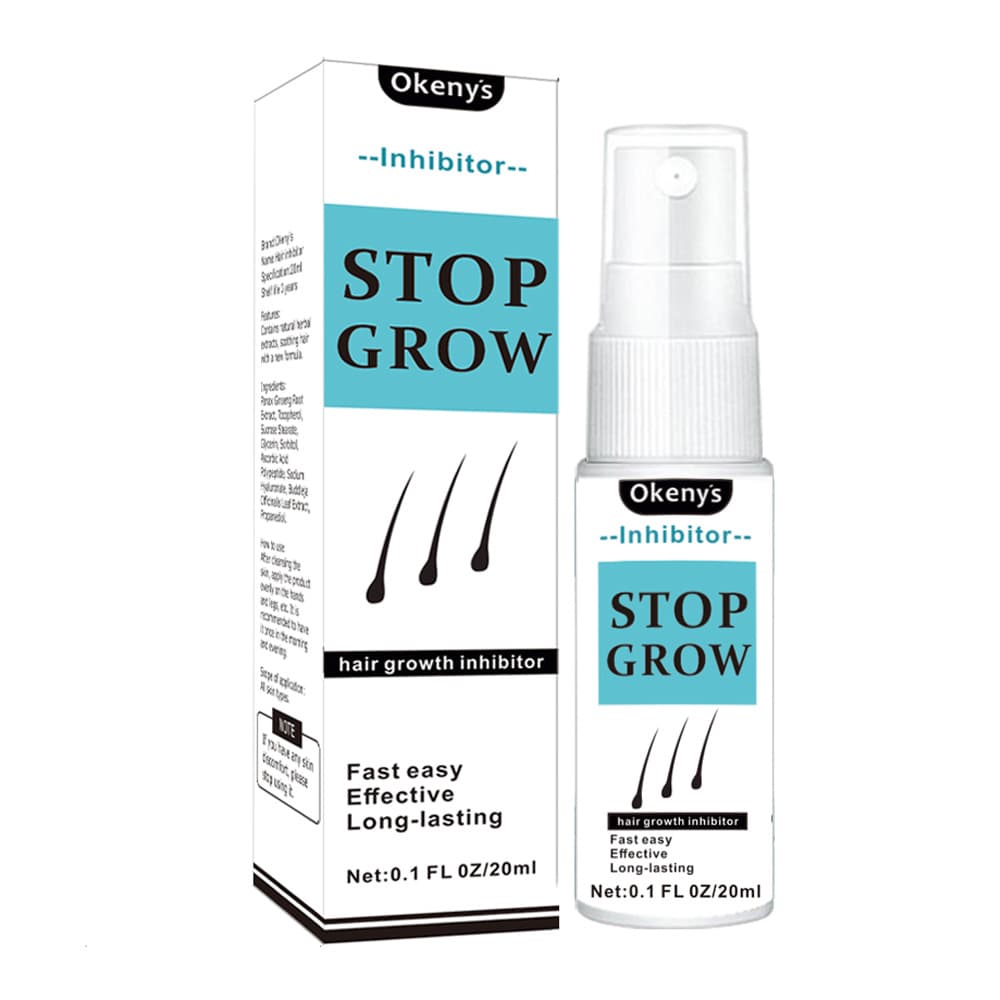 Okeny's Stop Grow Hair Spray 20ml - Gentle hair removal for underarms and legs, non-irritating.