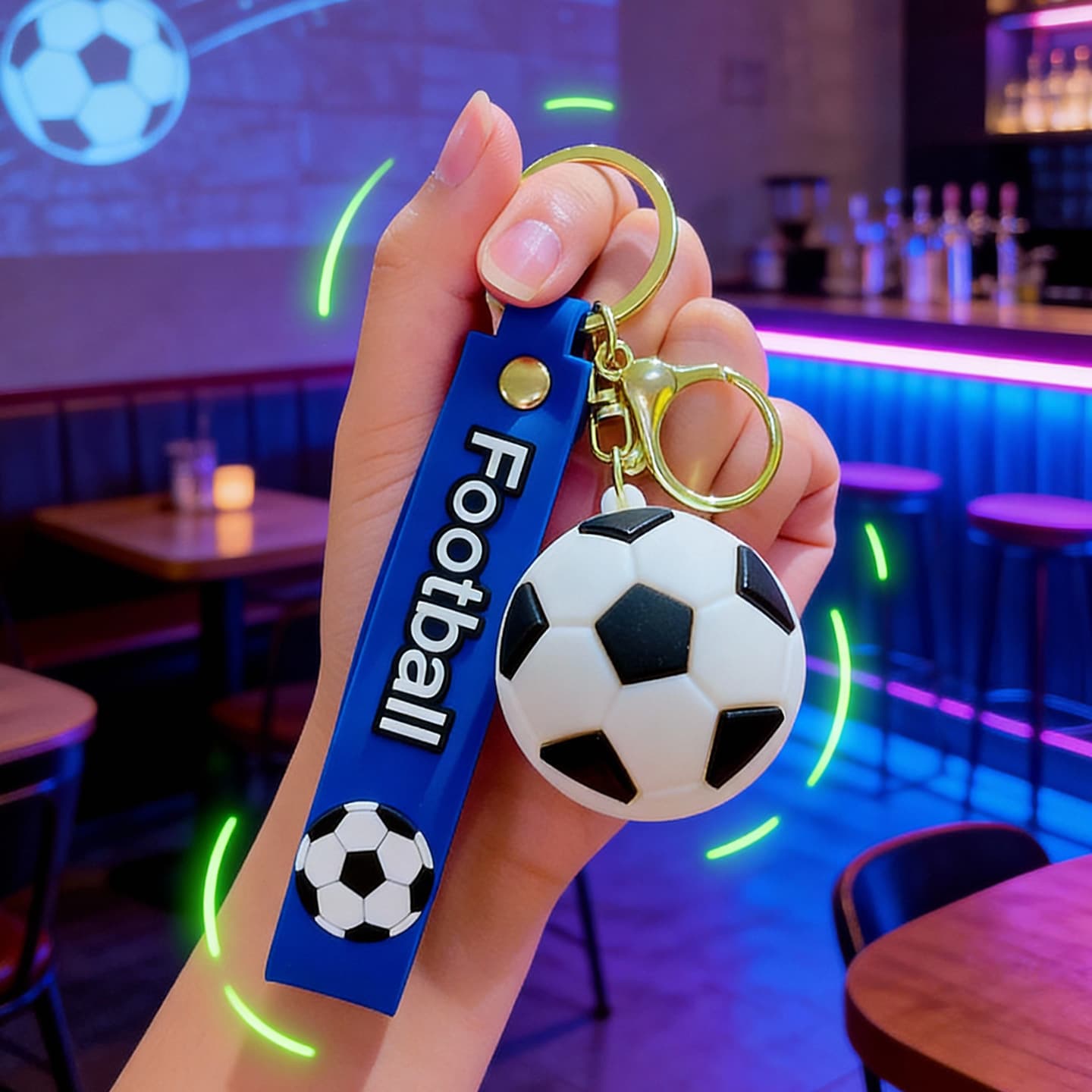 World Cup Theme Football Pendant Mascot Keychain Football Merchandise Creative Small Gift Backpack Charm