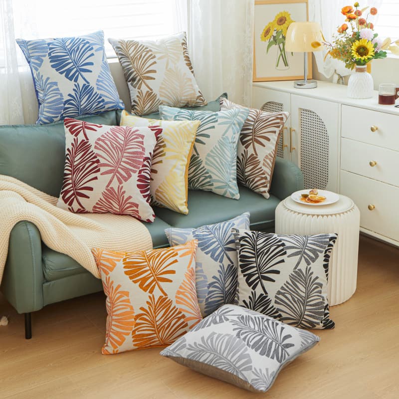 Quality Guaranteed Global INS Style Palm Leaf Pillow Cover, Business Gift, Supermarket Bedside Sofa Pillow Cushion