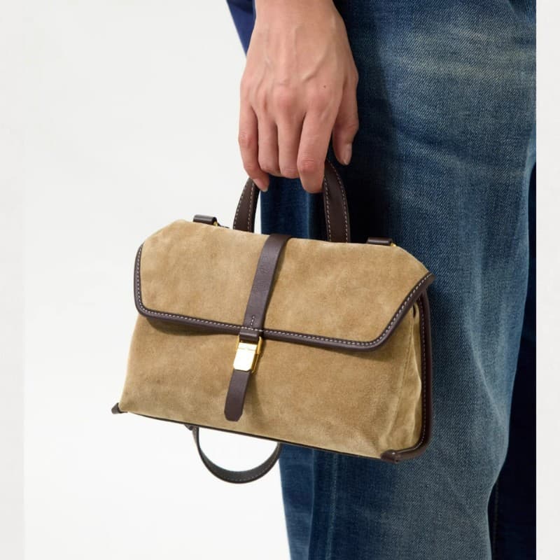 Shanxing Suiyou Mini Suede Crossbody Bag Handbag Commuter Messenger Briefcase 2025 Unisex