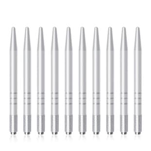 10pcs Cross Point Sharp Tail Tattoo Pen 5# Aluminum Alloy Eyebrow Tattoo Pen 10-Pack Metal Tattoo Hand Tool