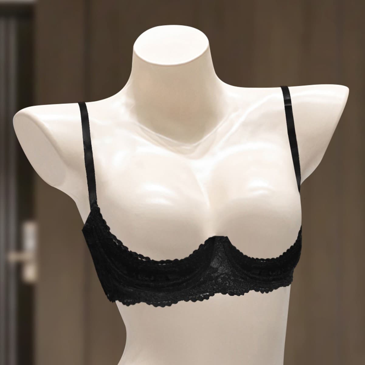 Cross-Border Ultra-Thin Lace Quarter-Cup Bra, Cleavage Enhancing, Underwire, Push-Up for Small Bust, Lingerie for Women