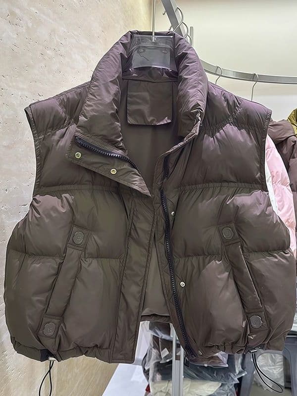 Stylish loose and youthful sleeveless vest padded down cotton jacket for women, trendy default option Southeast Asia