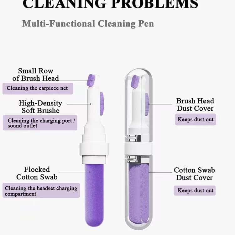 New Cross-Border Bluetooth Earphone Cleaning Pen Set: Multi-functional Dust Removal Tool