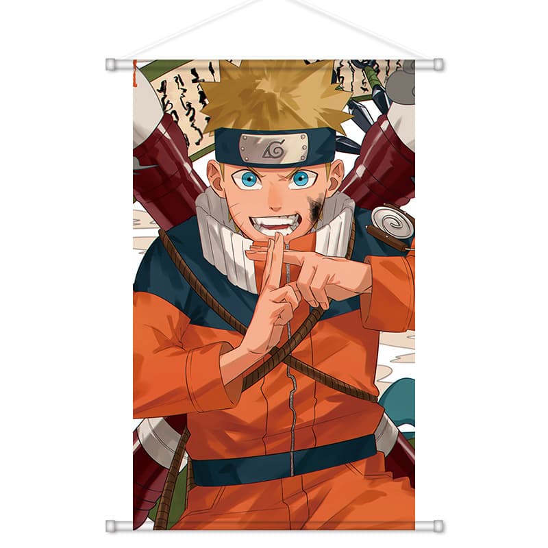 Naruto Gaara Hanging Scroll Silk Fabric Poster Anime Background Decorative Painting Custom Image