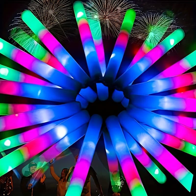 2026 New Cross-Border Dropshipping 100-pack LED Foam Glow Sticks with 3 Flashing Modes