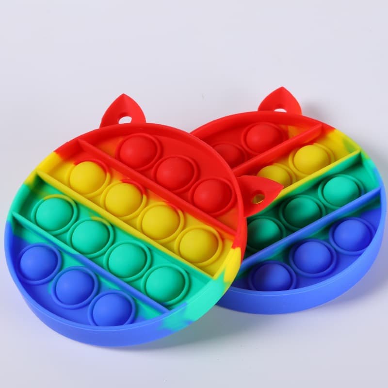 Stress Relief Pop It Fidget Toy, Silicone Push Bubble Board for Kids, Decompression Game, Sensory Toy for Boys and Girls