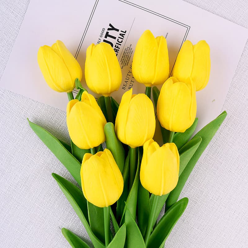 Tulip Artificial Flower Bouquet for Scene Decoration, High-End Realistic Fake Flower Arrangement for Wedding Decor