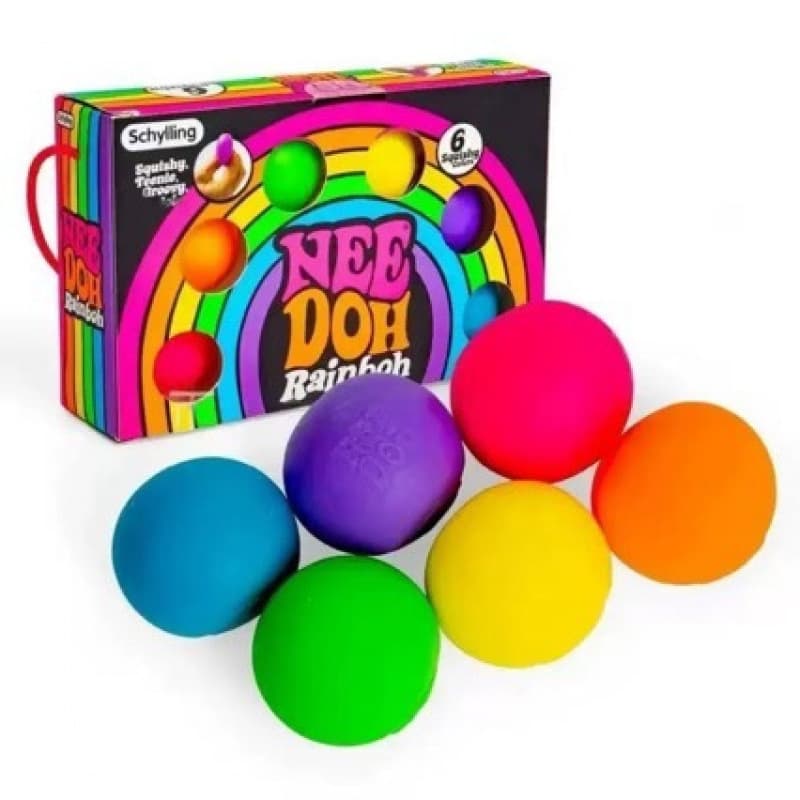Cross-border New Product Schylling Rainbow Teenie Nee Doh Stress Relief Balls 6-Pack