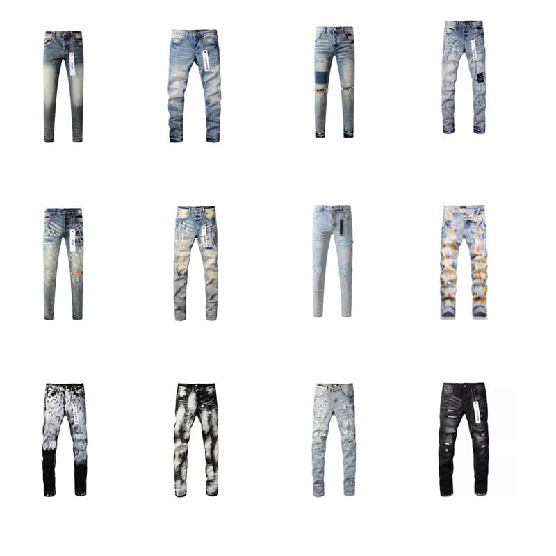 PUR Skinny Pants American High Street Basic Blue Slim Fit Skinny Jeans Men's Wholesale Export