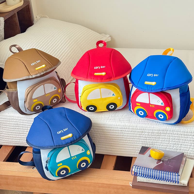 Kindergarten Backpack Cartoon Car for 3-5 Years Old Toddlers, Early Education Class Boys Girls Children's Backpack, Cross-border