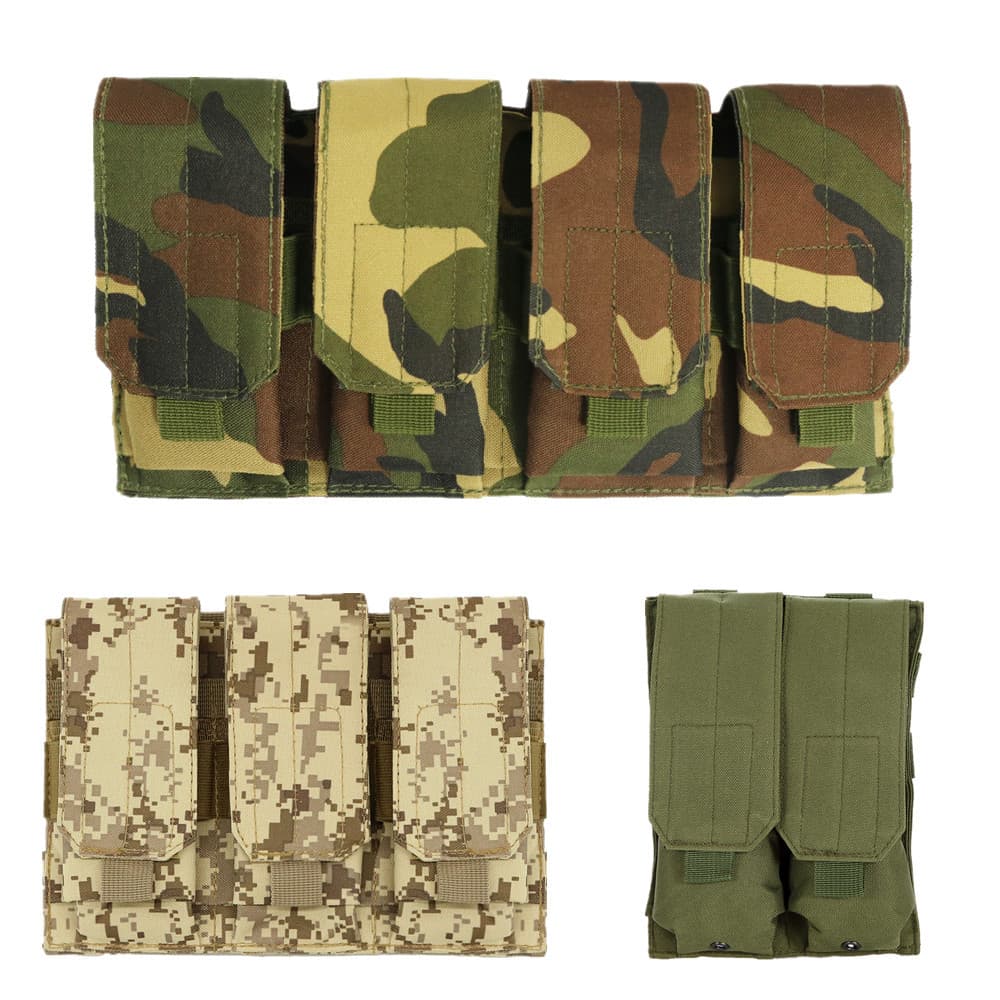 Tactical Multi-Mag Pouch Quad Double Triple Magazine Storage Bag Field Training Molle Accessory Pouch
