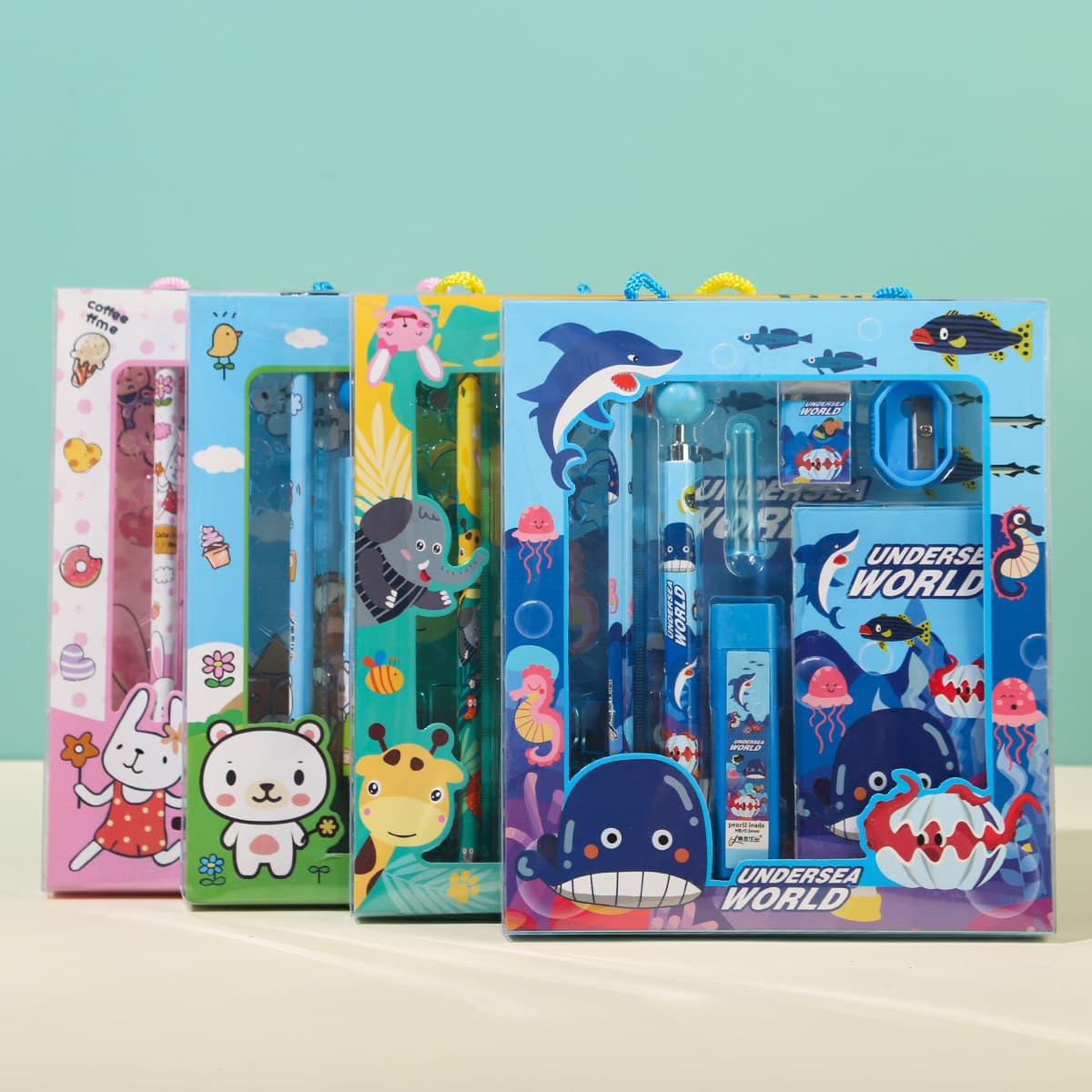 Cartoon children's stationery set gift box primary school student birthday gift learning reward children's day gift stationery set