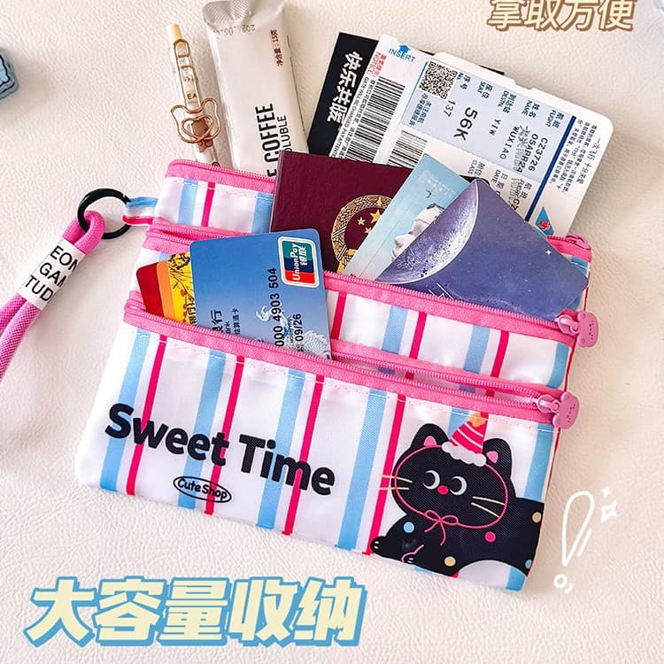 Document storage bag, travel passport, air ticket, overseas identity card, carry-on anti-theft and anti-loss creative passport holder