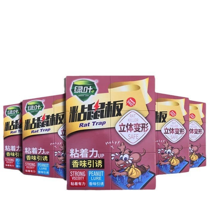 Green Leaf Sticky Mouse Trap 3D Deformable Glue Board for Catching Mice, Rats, and Rodents at Home