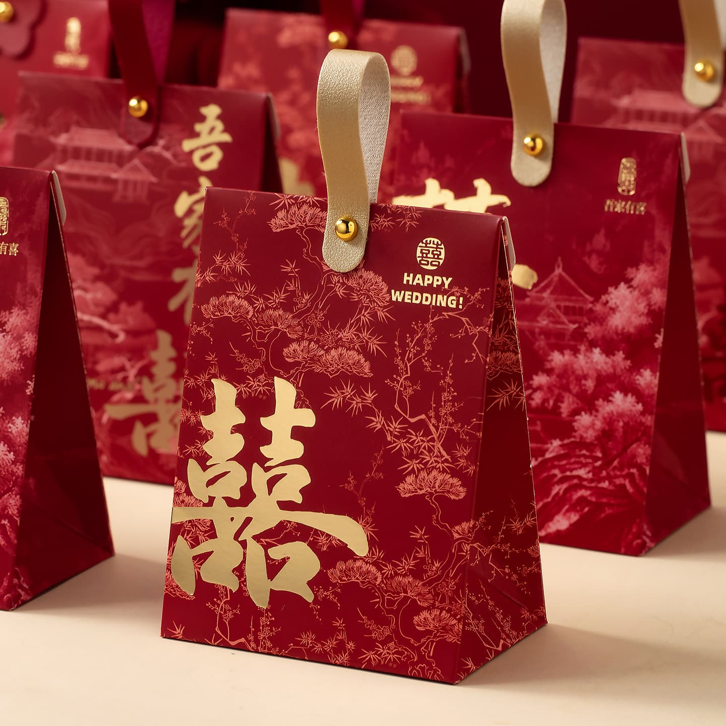 2026 high-end Chinese style engagement wedding candy gift box wedding engagement candy packaging empty box accompanying gift bag