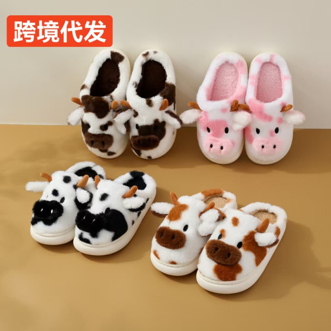 Cross-border Hot-selling Home Cotton Slippers Winter Men Women Couple Indoor Outdoor Lightweight Fuzzy Slippers